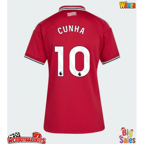 Manchester United Matheus Cunha #10 Replica Home Stadium Shirt for Women 2026-27 Short Sleeve